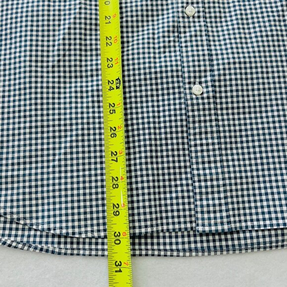 J.Crew Men Navy White Slim Stretch Gingham Button-Down Shirt Size XL Long Sleeve - Picture 10 of 10